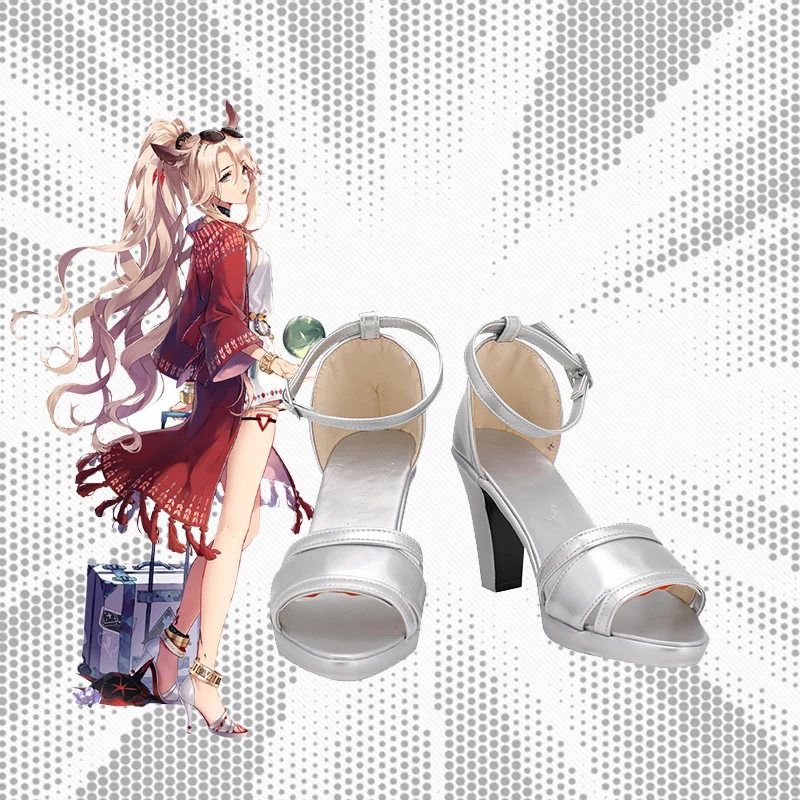 Серебряные сандалии для косплея arknight Gitano, обувь на высоком каблуке для косплея, Длинные кожаные ботинки для Хэллоуина, искусственная кожа, изготовленные на заказ 
Серебряные сандалии для косплея arknight Gitano, обувь на высоком каблуке для косплея, Длинные кожаные ботинки для Хэллоуина, искусственная кожа, изготовленные на заказ