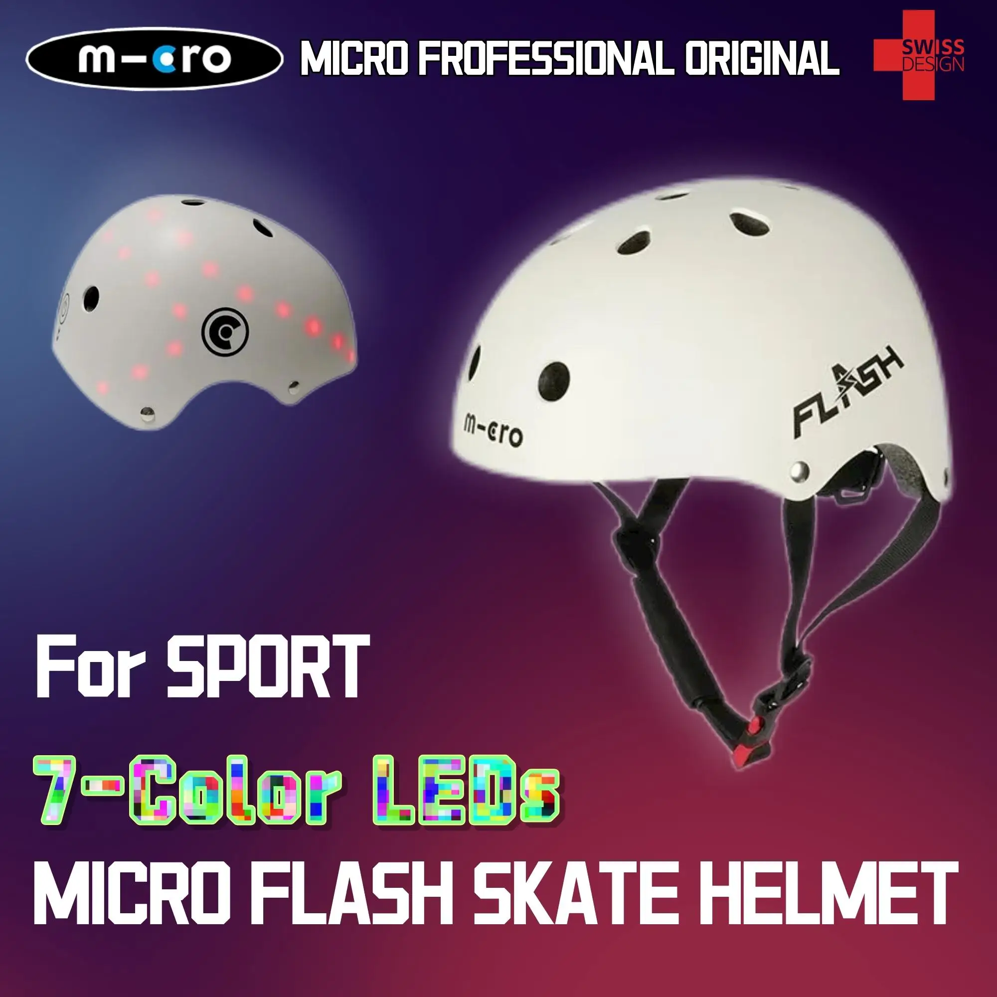 Micro Round/ Flash Helmet,Adjustable Children's Safety,Adult Professional, Roller Skating,Skateboarding,Riding,Outdoor Sports
Micro Round/ Flash Helmet,Adjustable Children's Safety,Adult Professional, Roller Skating,Skateboarding,Riding,Outdoor Sports