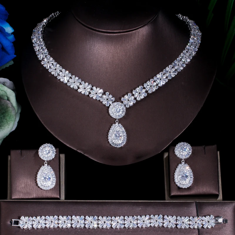 ThreeGraces 3pcs Luxury Cubic Zirconia Stone Necklace Earring Bracelet Bridal Wedding Evening Party Jewelry Set for Women TZ983
ThreeGraces 3pcs Luxury Cubic Zirconia Stone Necklace Earring Bracelet Bridal Wedding Evening Party Jewelry Set for Women TZ983