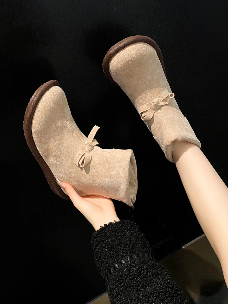 

Winter Boots Lady Women's Rubber Shoes Rain Round Toe Flat Heel Plush Luxury Designer Australia Boots-Women Clogs Platform 2023