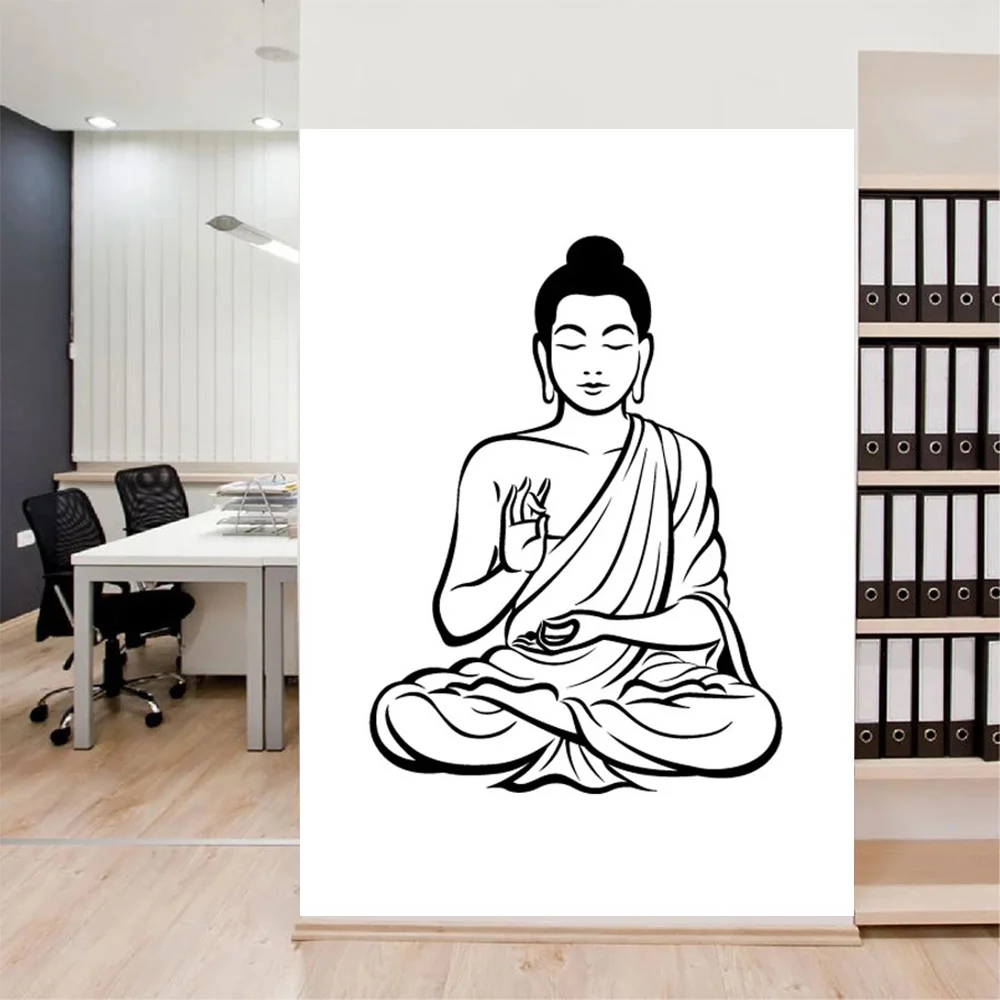 

New Arrival Vinyl Wall sticker Buddha Yoga God Om Wall Decal Meditating Buddha India Asian Spiritual Awakened One home decor