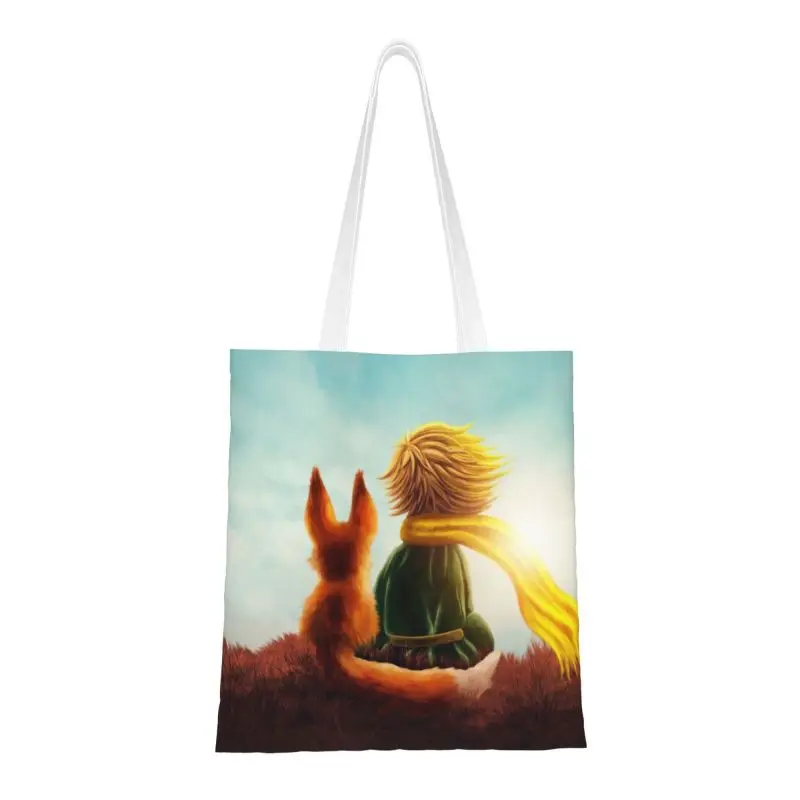 Funny Print The Little Prince Fox Shopping Tote Bags Portable Canvas Shopper Shoulder France Anime Le Petit Prince Handbag
Funny Print The Little Prince Fox Shopping Tote Bags Portable Canvas Shopper Shoulder France Anime Le Petit Prince Handbag