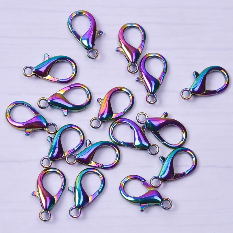 

10/20/30pcs/Lot Alloy Lobster Clasps Rainbow Color Metal Hooks For Jewelry Making DIY Necklace Bracelet Anklet Materials Finding