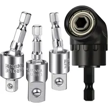 3pcs Impact Socket Adapter Set 360°Rotatable Hex Shank Driver Socket to 1/4" 3/8" 1/2" Drill 105°Right Angle Drill Bit Adapter
3pcs Impact Socket Adapter Set 360°Rotatable Hex Shank Driver Socket to 1/4" 3/8" 1/2" Drill 105°Right Angle Drill Bit Adapter