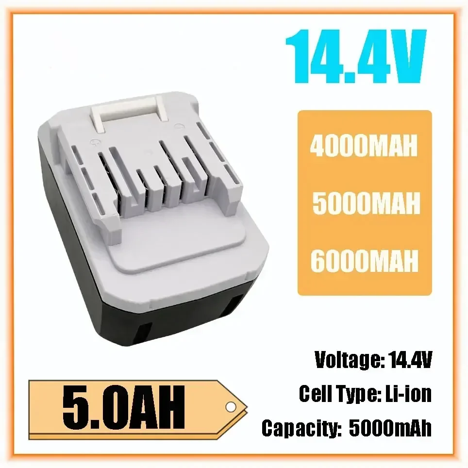

14.4V 5.0AH Rechargeable Li-Ion Battery For Makita Mak BL1415G BL1413G BL1460G DC18WA UH480D UH520D UM165D UR140D DMR106