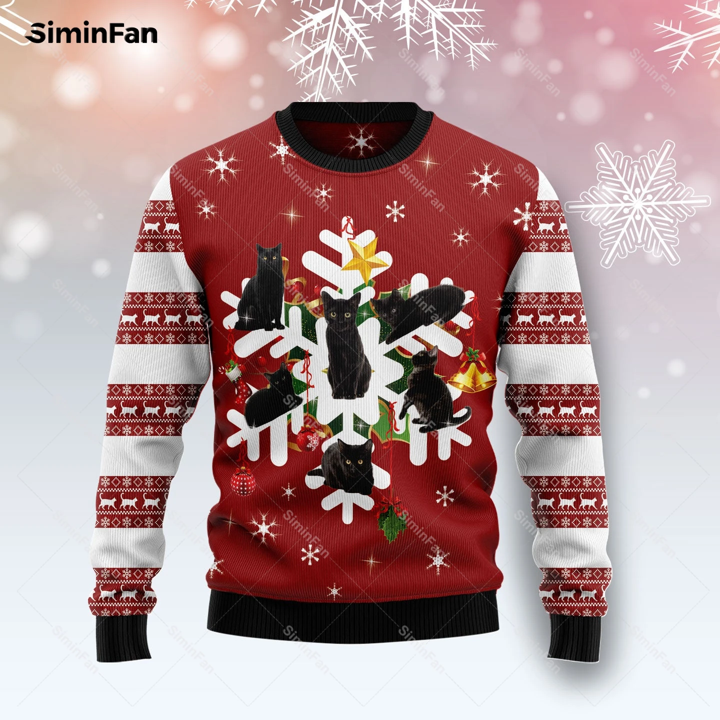 Black Cat Snowflake Ugly Christmas Sweater 3D Printed Men Pullover Sweatshirt Long Sleeve Shirts Female Unisex Top Hoodie Coat 1
Black Cat Snowflake Ugly Christmas Sweater 3D Printed Men Pullover Sweatshirt Long Sleeve Shirts Female Unisex Top Hoodie Coat 1