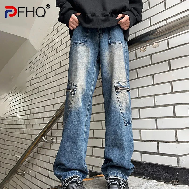 PFHQ Functional Zippers Pockets Jeans Men's Outdoor Wide Leg American Fashion Safari Style Vintage Straight Denim Pants 21Z2562
PFHQ Functional Zippers Pockets Jeans Men's Outdoor Wide Leg American Fashion Safari Style Vintage Straight Denim Pants 21Z2562