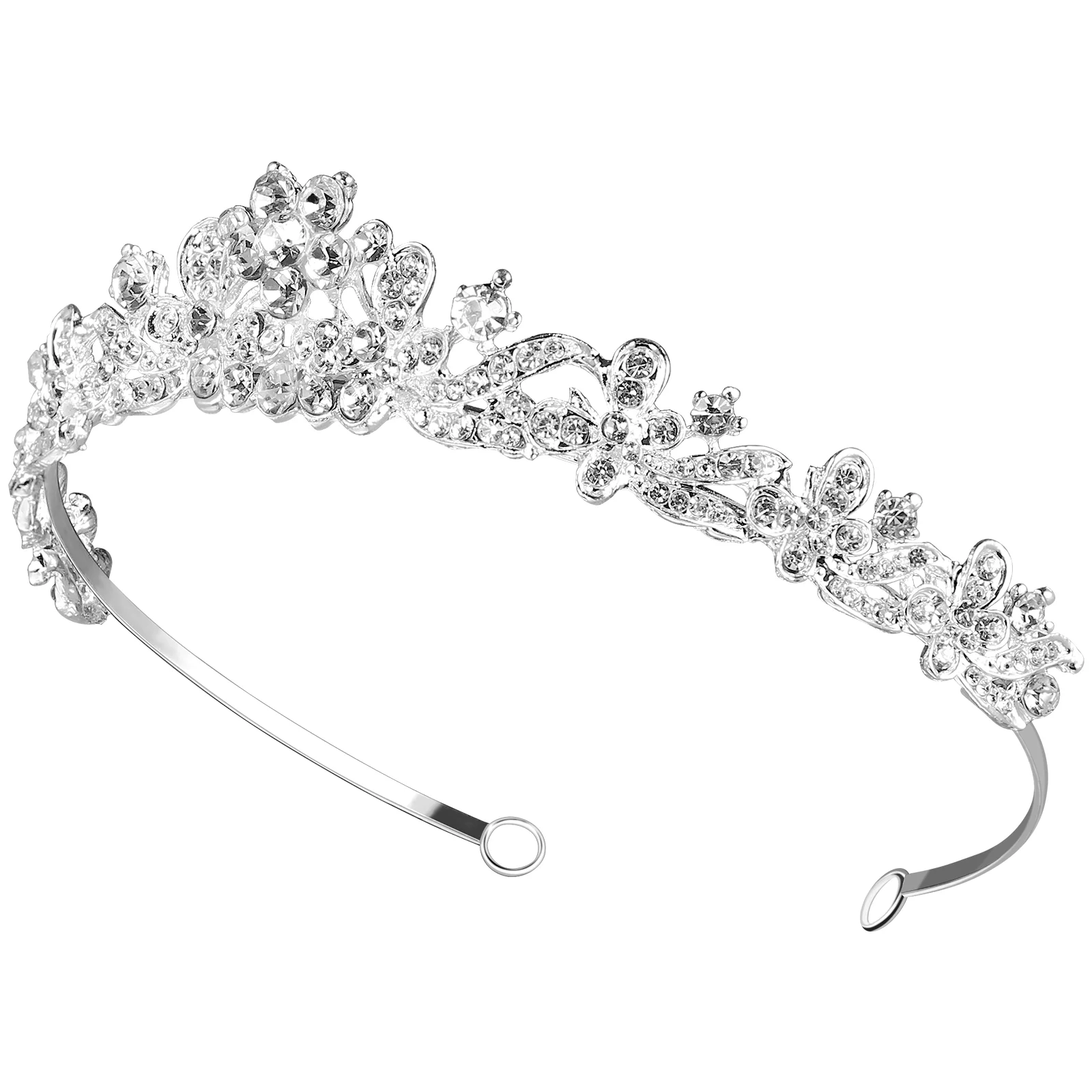 

Rhinestone Crystal Flower Headgear Tiara Headpiece Hairband for Wedding Party Dinner Party Banquet Proms