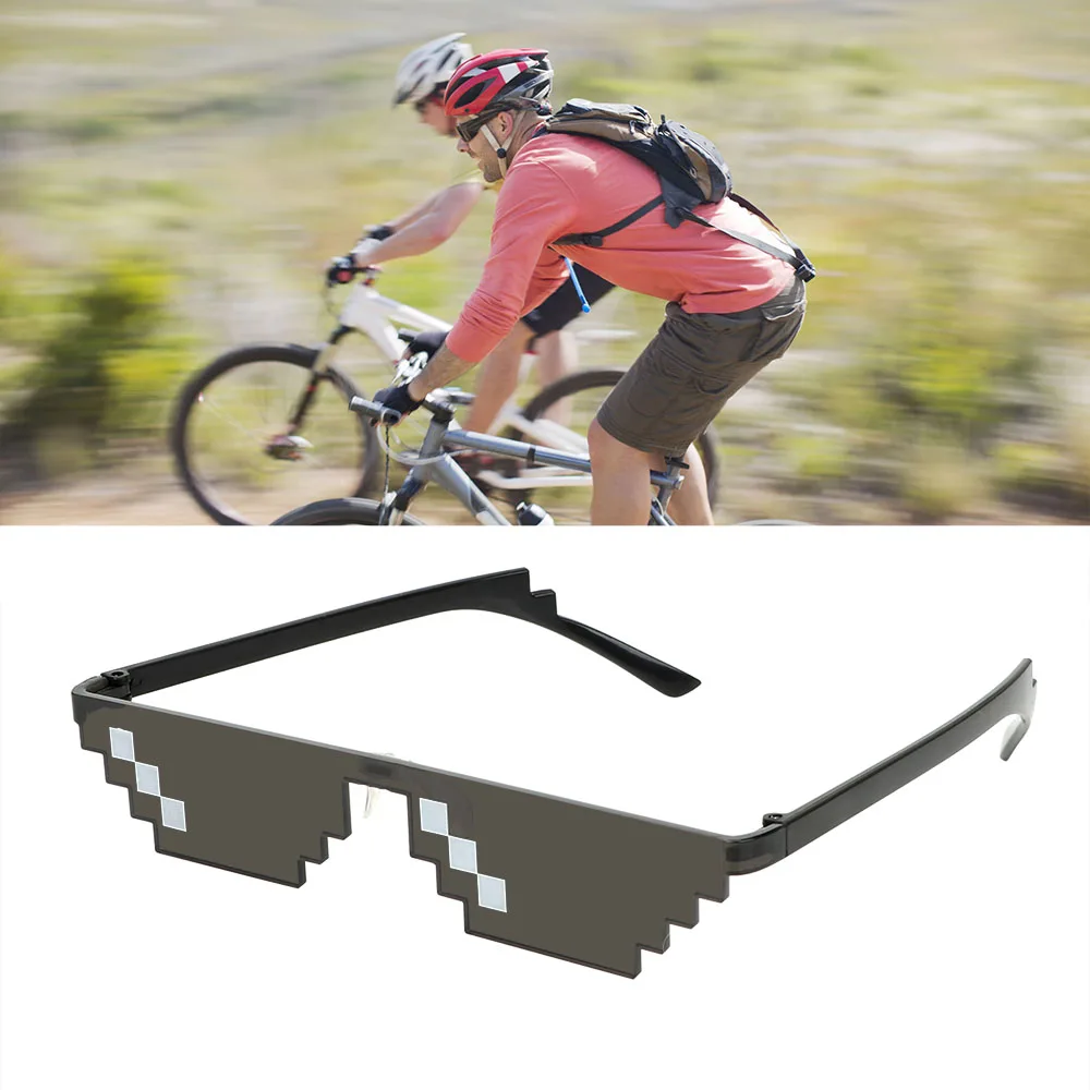 

Cycling Mosaic Sunglasses Trick Toy Thug Life Glasses Deal With It Glasses Pixel Black Mosaic Sunglasses Cool Jokes Funny Toys