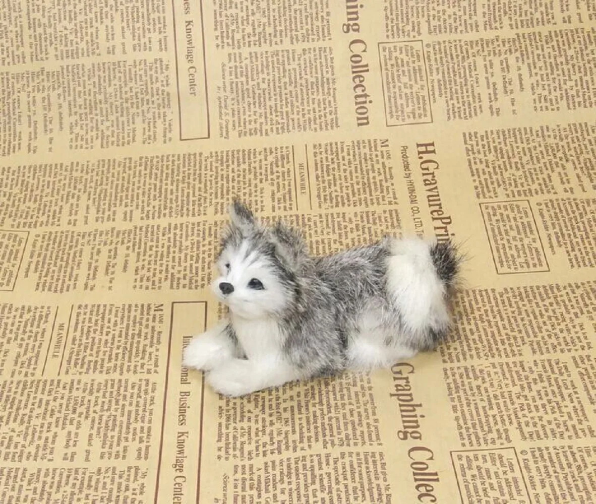 

Маленькая милая имитационная игрушка для собаки из полиэтилена и меха, кукла Хаски для собак, подарок, около 12x8 см, 0764