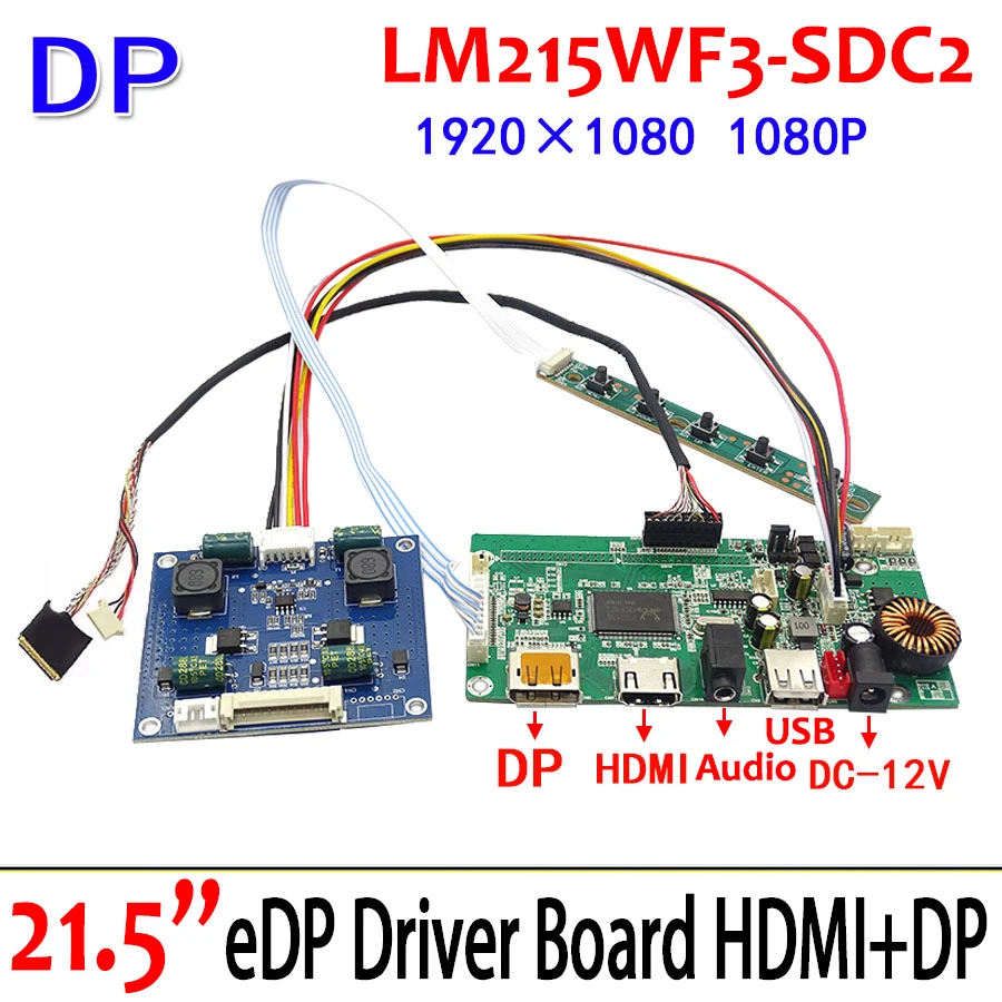 

For 21.5" 1920x1080 LCD Driver Board Kit DP/HDMI/USB Audio eDP 4 Lanes 40P 1920*1080 For iMac LM215WF3-SDC2/LM215WF3(SD)(C2)