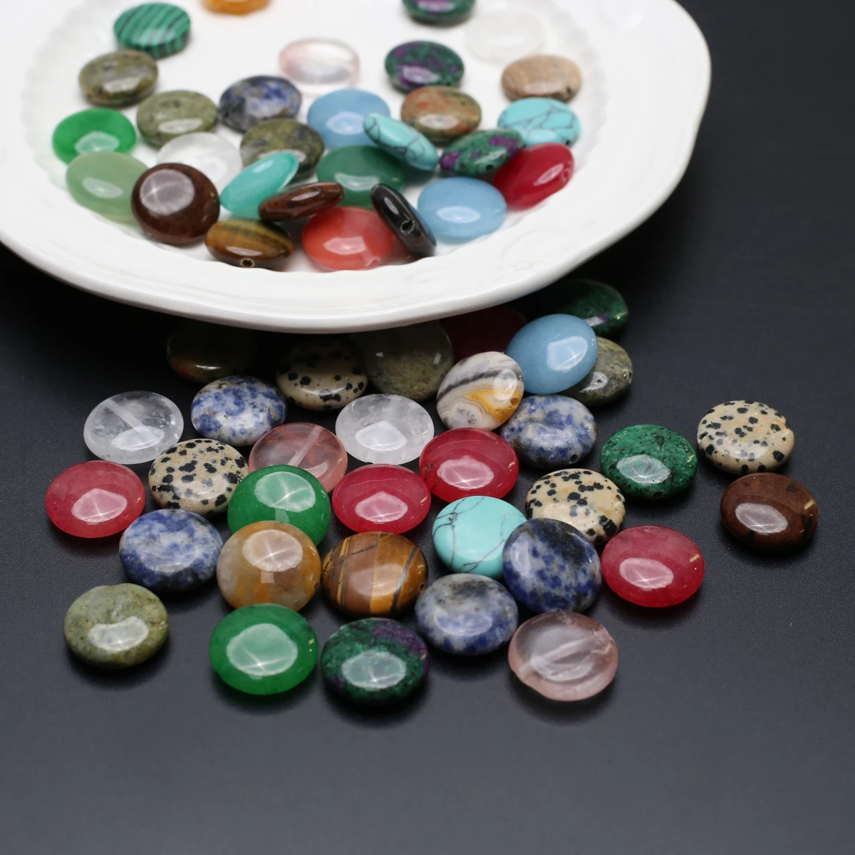 10pcs Natural Stone Beads Button Shape Crazy Agates Tiger Eye Spacer Bead for Jewelry Making Diy Necklace Bracelet Accessories 
10pcs Natural Stone Beads Button Shape Crazy Agates Tiger Eye Spacer Bead for Jewelry Making Diy Necklace Bracelet Accessories