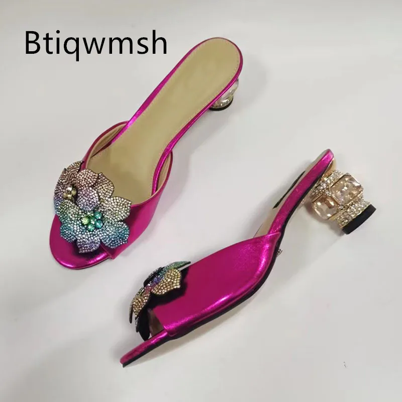 Rose Rhinestone Sandals Woman Open Diamond Flower High Heels Mules Slippers Lady Sexy Party Shoes
Rose Rhinestone Sandals Woman Open Diamond Flower High Heels Mules Slippers Lady Sexy Party Shoes