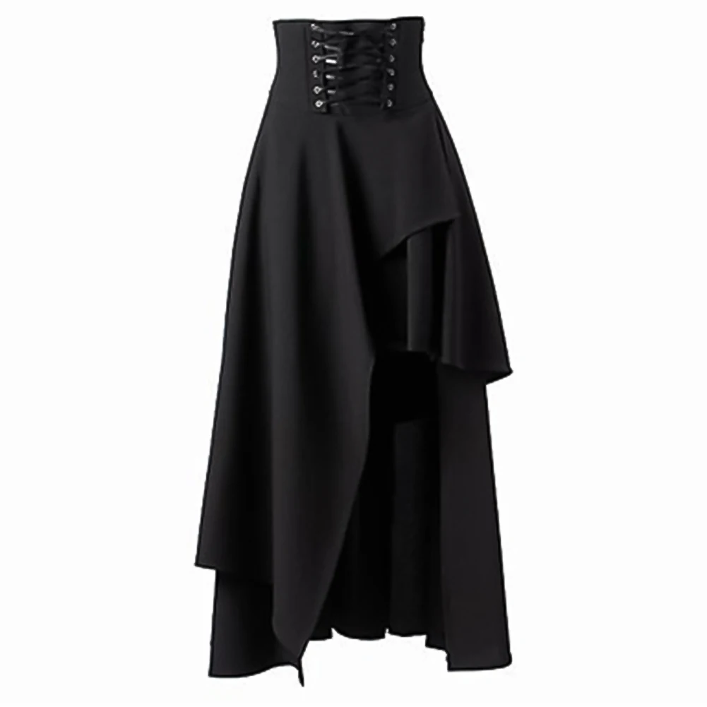 

Vintage Ladies Victorian Asymmetrical Lace Up Skirt Women Gothic Steampunk Corset Costume Punk Bustle Ruffles Skirts Clothing