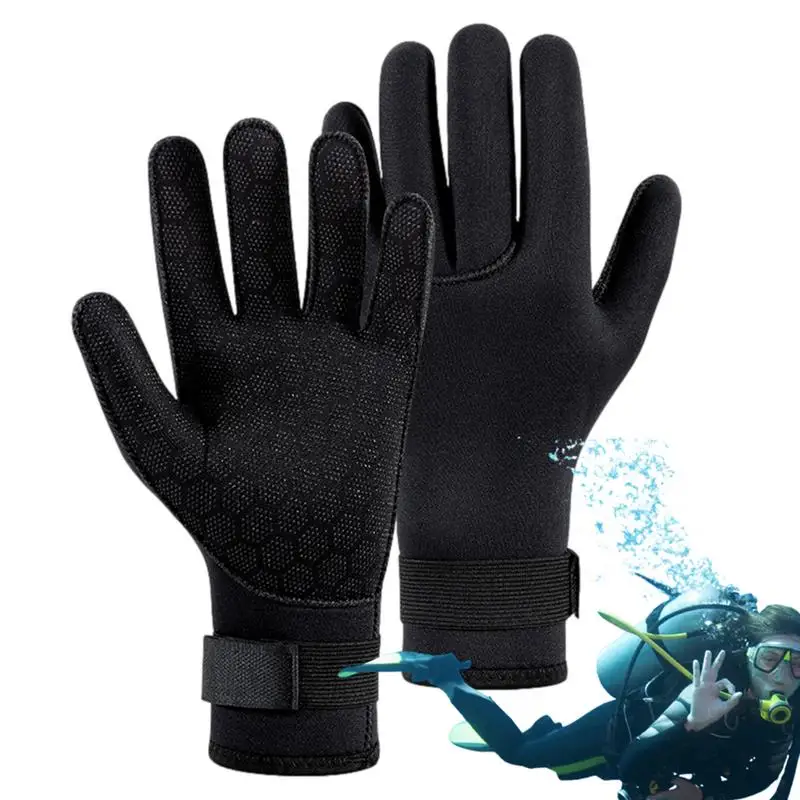 Перчатки для плавания, теплые неопреновые зимние перчатки с пятью пальцами, водные тренировочные принадлежности для Акваланга, водонепроницаемые перчатки для серфинга, плавания, дайвинга