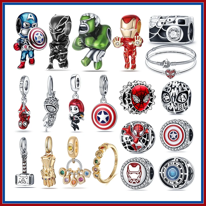 925 Sterling Silver Avengers Spider-Man Charm Beads Suitable for Pandora Original Bracelet Exquisite DIY Jewelry Gift Making
925 Sterling Silver Avengers Spider-Man Charm Beads Suitable for Pandora Original Bracelet Exquisite DIY Jewelry Gift Making