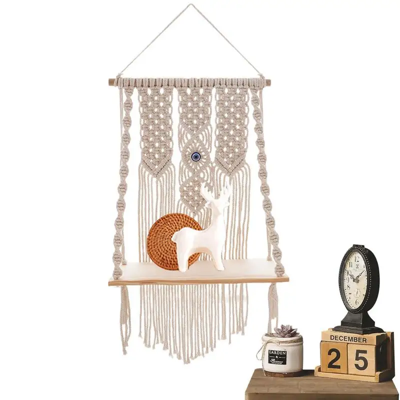Macrame Shelf Woven Macrame Wall Tapestry Shelf Tapestry Art Stylish Woven Wall Shelf Handmade Wall Art Home Living Room Bedroom 
Macrame Shelf Woven Macrame Wall Tapestry Shelf Tapestry Art Stylish Woven Wall Shelf Handmade Wall Art Home Living Room Bedroom
