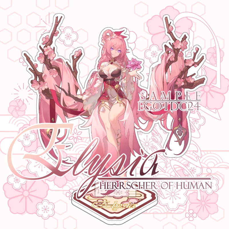 

Anime Honkai Impact 3 Elysia Peach Blossom Acrylic Stand Figure Cosplay Model Plate Collection Desktop Decor Xmas Gifts