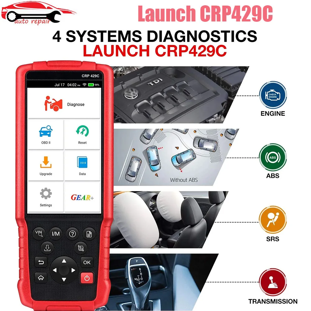 LAUNCH X431 CRP429C Diagnostic Tool for Engine/ABS/SRS/AT 4 System Scanner 15 Service Functions Free Update PK CRP479
LAUNCH X431 CRP429C Diagnostic Tool for Engine/ABS/SRS/AT 4 System Scanner 15 Service Functions Free Update PK CRP479