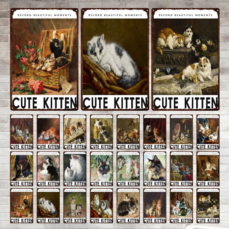 Cute Cats Animals Metal Tin Sign Decor Plate Poster Vintage Shabby Chic Metal Wall Plaque for Pub Club Home Pet Shop Decor
Cute Cats Animals Metal Tin Sign Decor Plate Poster Vintage Shabby Chic Metal Wall Plaque for Pub Club Home Pet Shop Decor