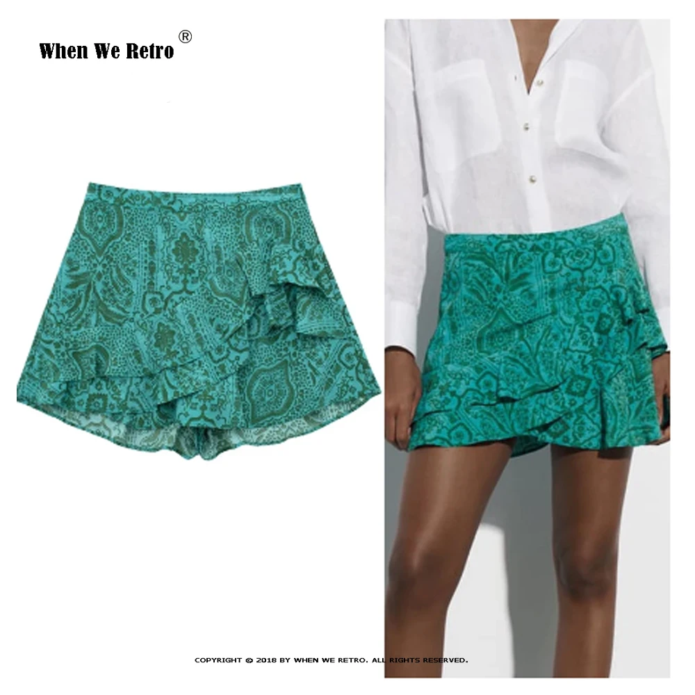 New Green Print Skorts For Women Ruffle Mini Skirt Shorts Woman Fashion 2023 High Waist Short Skirts Vintage Summer Skirt RS873
New Green Print Skorts For Women Ruffle Mini Skirt Shorts Woman Fashion 2023 High Waist Short Skirts Vintage Summer Skirt RS873