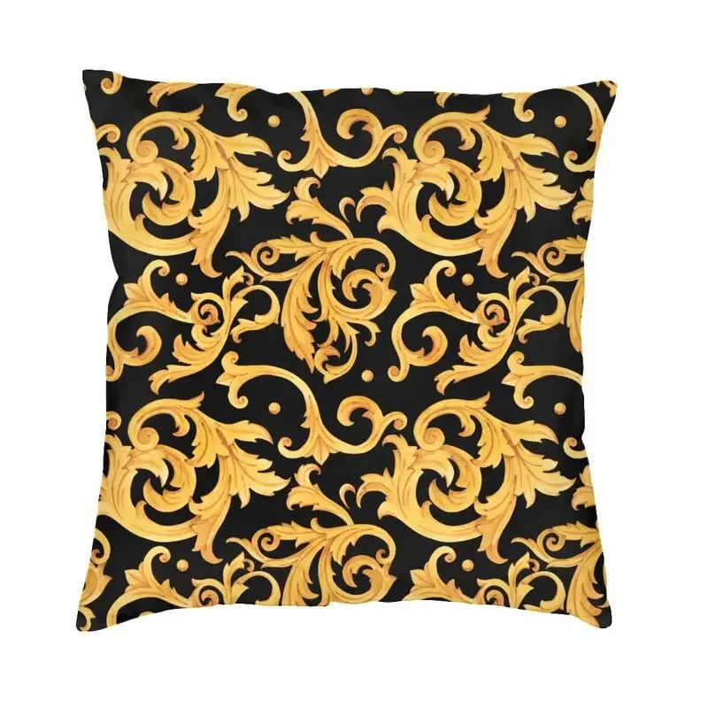 

Luxury Golden European Floral Cushion Covers Living Room Baroque Victorian Flower Square Throw Pillow Cover Sofa Pillowslip