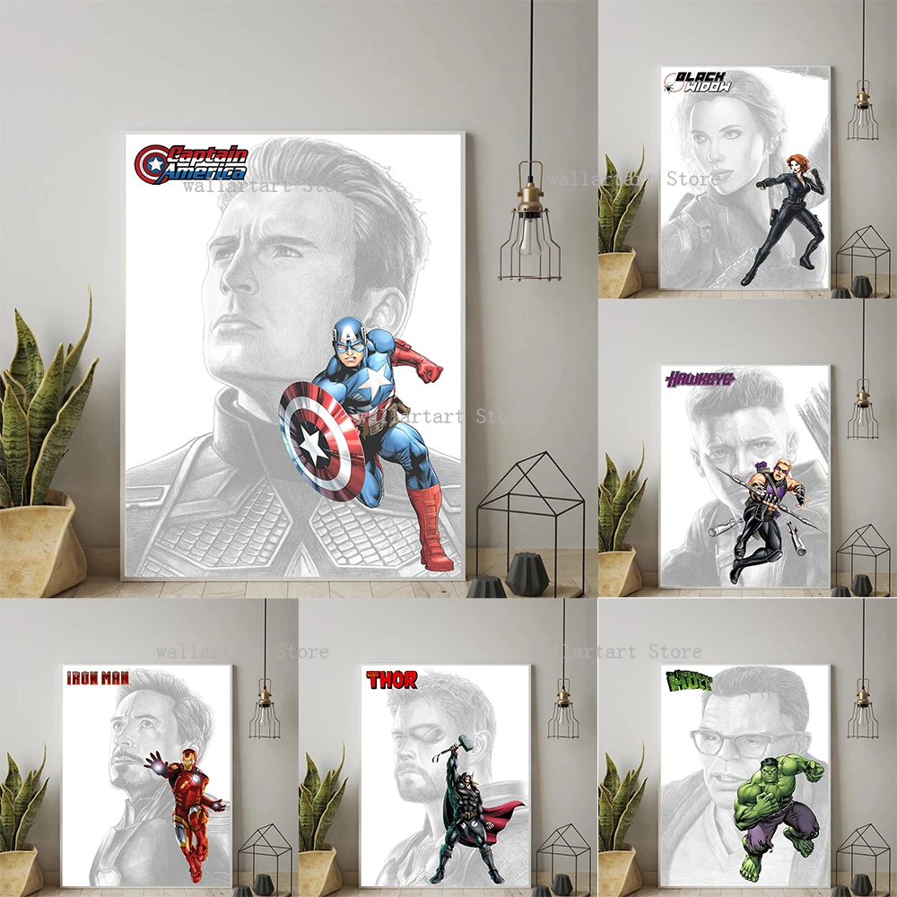 Marvel Iron Man Captain America Hulk Thor Poster Superhero Movie Canvas Painting Wall Art Prints Living Room Decor Home Decor
Marvel Iron Man Captain America Hulk Thor Poster Superhero Movie Canvas Painting Wall Art Prints Living Room Decor Home Decor