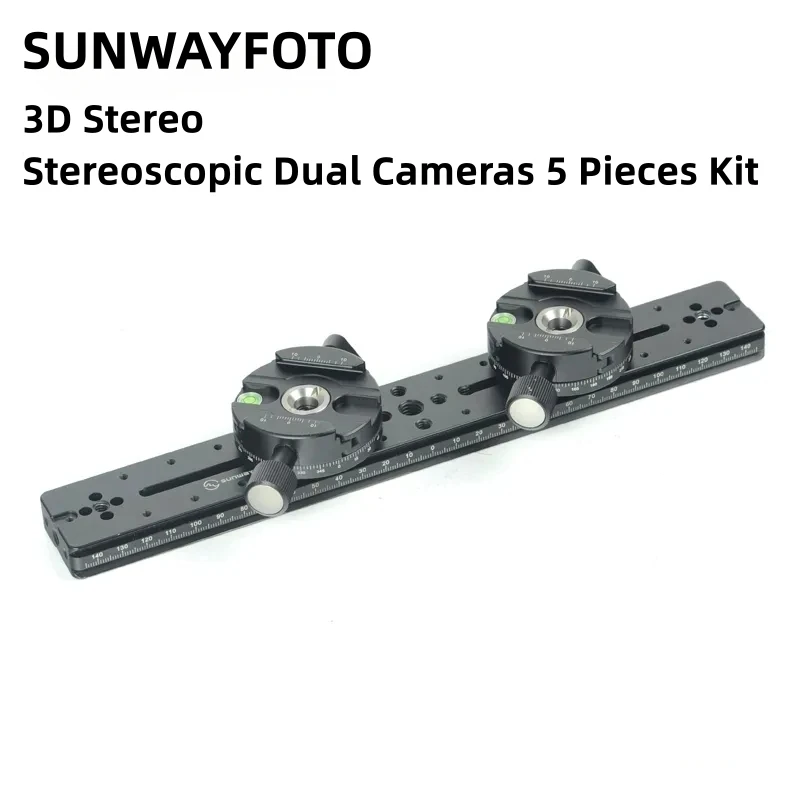 SUNWAYFOTO Tripod Head 3D Stereo Stereoscopic Dual Cameras 5 Pieces Kit Professional Tripode Heads with Slide 3D-2
SUNWAYFOTO Tripod Head 3D Stereo Stereoscopic Dual Cameras 5 Pieces Kit Professional Tripode Heads with Slide 3D-2