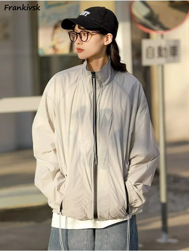 Jackets Women American Style Vintage Simple Solid Sun-proof Overcoats Minimalist Summer New All-match Streetwear College Leisure
Jackets Women American Style Vintage Simple Solid Sun-proof Overcoats Minimalist Summer New All-match Streetwear College Leisure