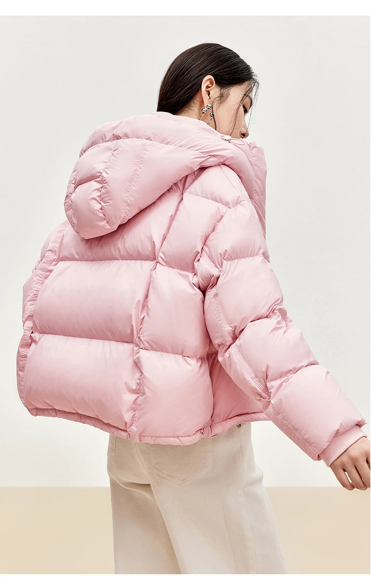 SENTUBILA Hooded Puffer Down Coat for Women 2024 Winter Lightweight Warmth 90% White Duck Down Short Jacket Outerwear W44Y55965 SENTUBILA Hooded Puffer Down Coat for Women 2024 Winter Lightweight Warmth 90% White Duck Down Short Jacket Outerwear W44Y55965