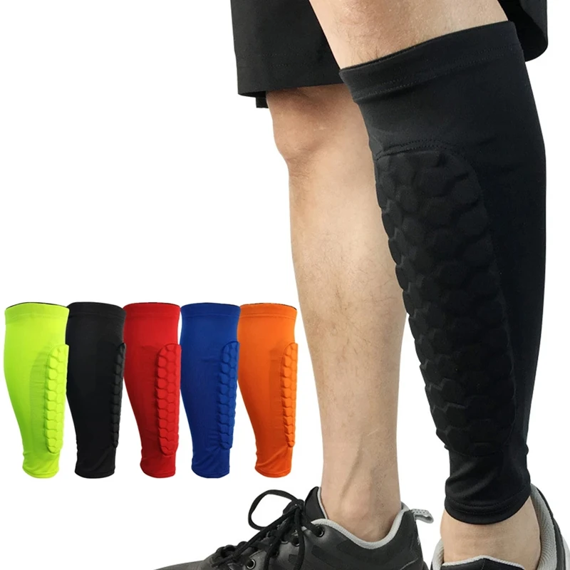 

Спортивные накладки для голени с сотовой структурой, 2 шт., футбольные штаны, Компрессионные рукава для ног, леггинсы, накладки для голени, защитное снаряжение