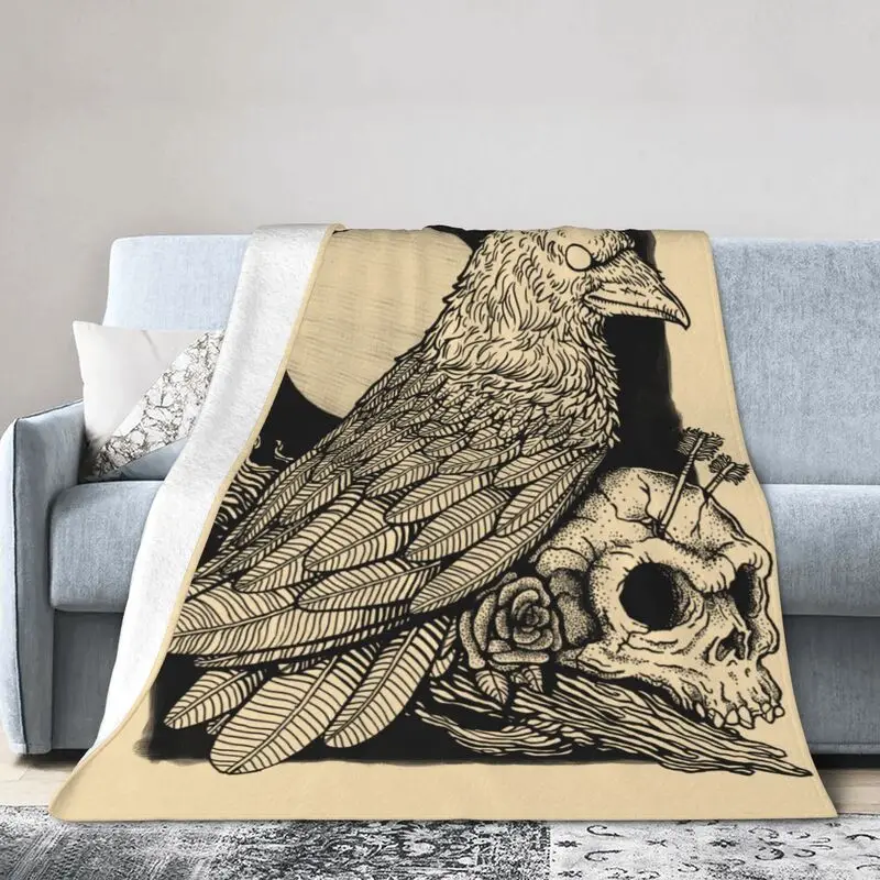 Dark Skull Crow Blanket 3D Print Soft Flannel Fleece Warm Moon Throw Blankets for Office Bed Couch Bedspreads
Dark Skull Crow Blanket 3D Print Soft Flannel Fleece Warm Moon Throw Blankets for Office Bed Couch Bedspreads