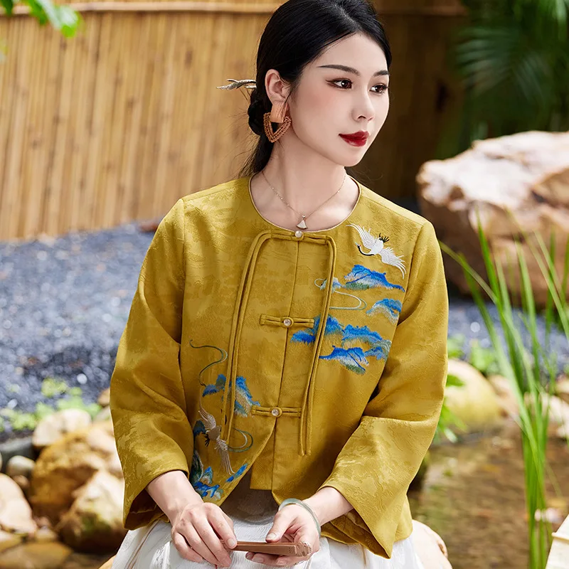 High-end Elegant Aging Chinoiserie Style O-Neck Jacket Women 2023 Autumn New Exquisite Embroidery Top S-XXL
High-end Elegant Aging Chinoiserie Style O-Neck Jacket Women 2023 Autumn New Exquisite Embroidery Top S-XXL
