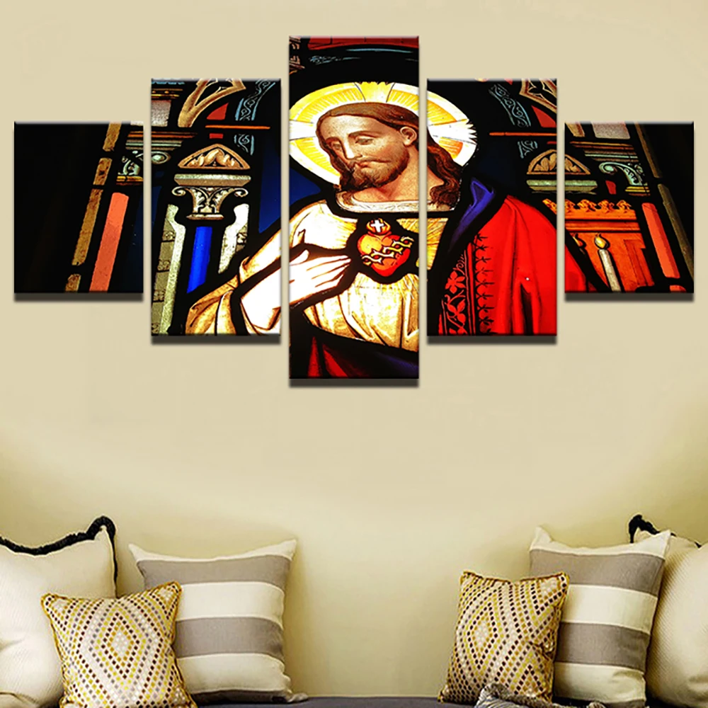 5 Pieces Canvas Wall Art Poster Painting Sacred Heart Of Jesus Wallpaper Home Decoration Living Room Picture Print Bedroom Mura
5 Pieces Canvas Wall Art Poster Painting Sacred Heart Of Jesus Wallpaper Home Decoration Living Room Picture Print Bedroom Mura