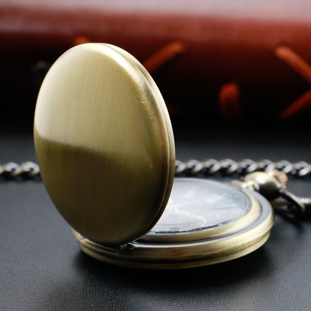 

Hot Selling Wholesale Vintage Bronze Quartz Pocket Watch Necklace Steam Punk Men's Women Pendant Gift reloj de bolsillo