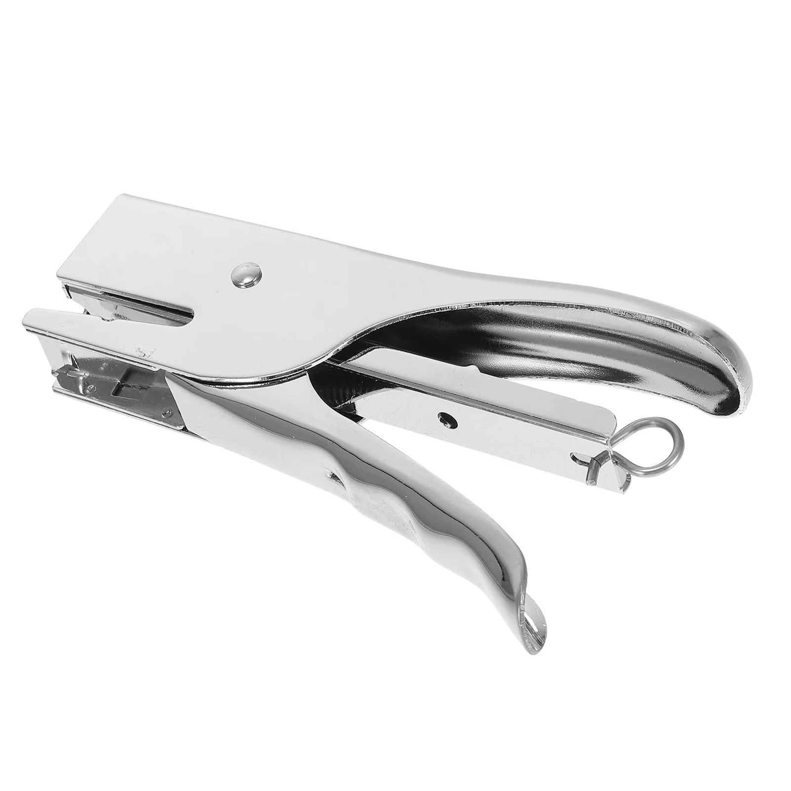 

1pc 20 Sheets Handle Stapler No-Jam Hand Grip Metal Stapler Save Effort Stapler without Stitching Needle (Silver)