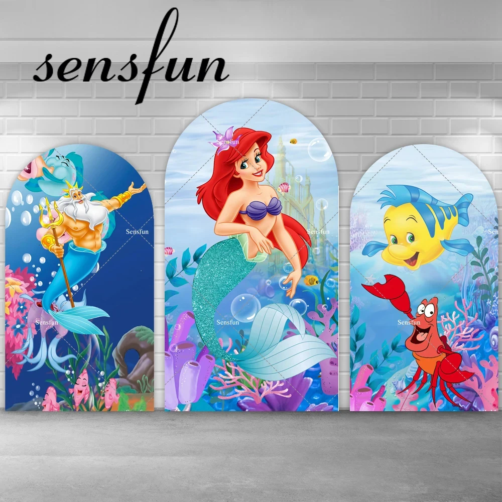 

Little Mermaid Ariel Chiara Arch Backdrop Cover Under The Sea Bubble Coral Girls Baby Shower Birthday Party Background