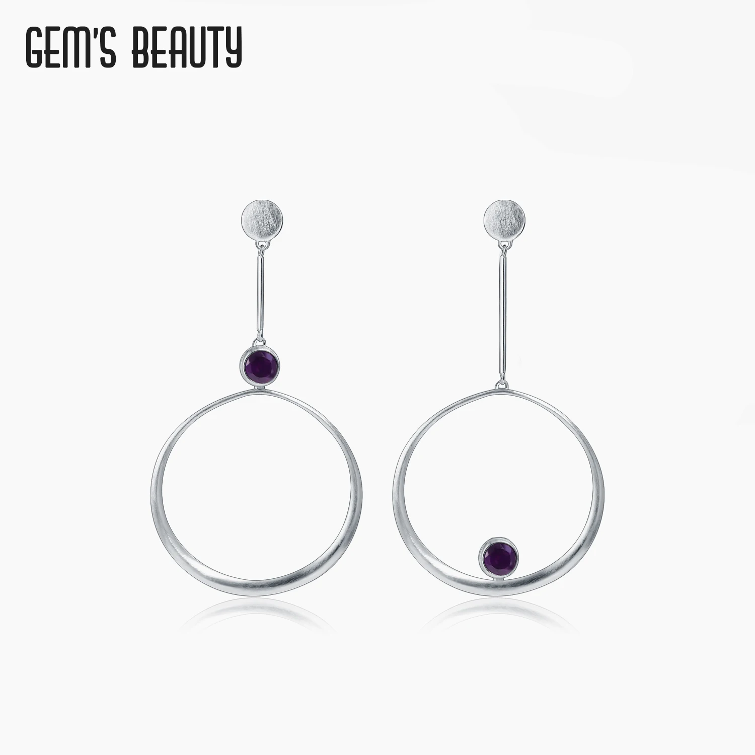 GEM'S BEAUTY 925 Sterling Silver Hoop Earrings For Women 2021 Round Natural Amethyst Birthstone Stud Earrings Romantic Gift
GEM'S BEAUTY 925 Sterling Silver Hoop Earrings For Women 2021 Round Natural Amethyst Birthstone Stud Earrings Romantic Gift