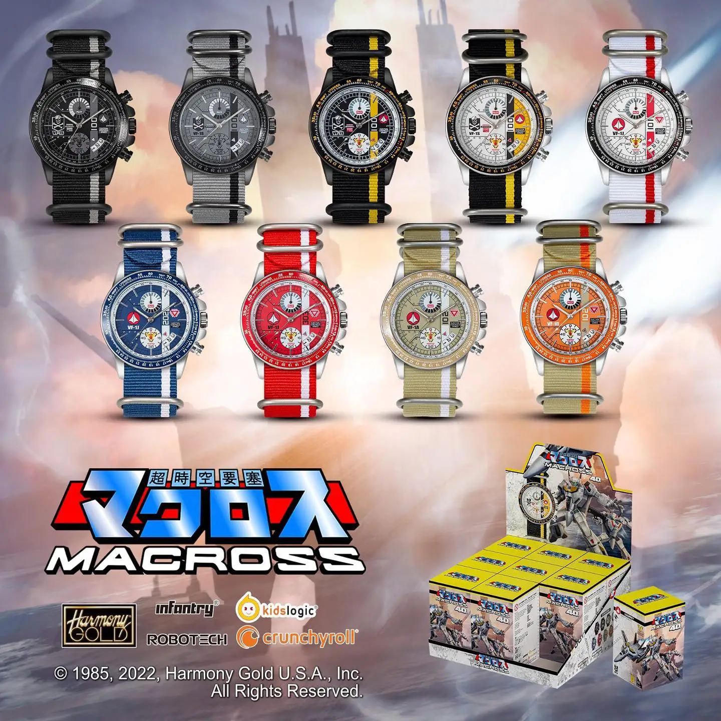 in stock Robotech Macross 40th Anniversary Co-branded Limited Edition Kigomi Watch Skull One VF-1S VF Fighter Livery Optional
in stock Robotech Macross 40th Anniversary Co-branded Limited Edition Kigomi Watch Skull One VF-1S VF Fighter Livery Optional