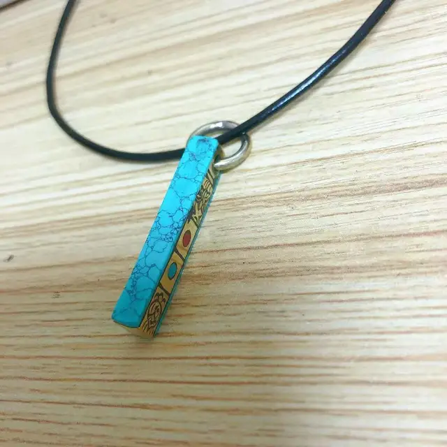 Signe porte-bonheur tibétain en cuivre, pendentif Double face, breloque amulette népalais de 38mm de Long, PN177 2