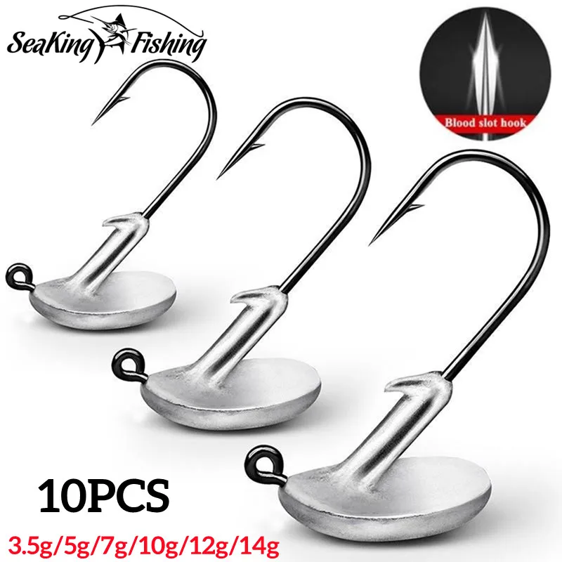 10PCS Jig Head Fishing Hook for Soft Lure Steel Hard Bait Hook Fishing Tackle 3.5g/5g/7g/10g/12g/14g
10PCS Jig Head Fishing Hook for Soft Lure Steel Hard Bait Hook Fishing Tackle 3.5g/5g/7g/10g/12g/14g