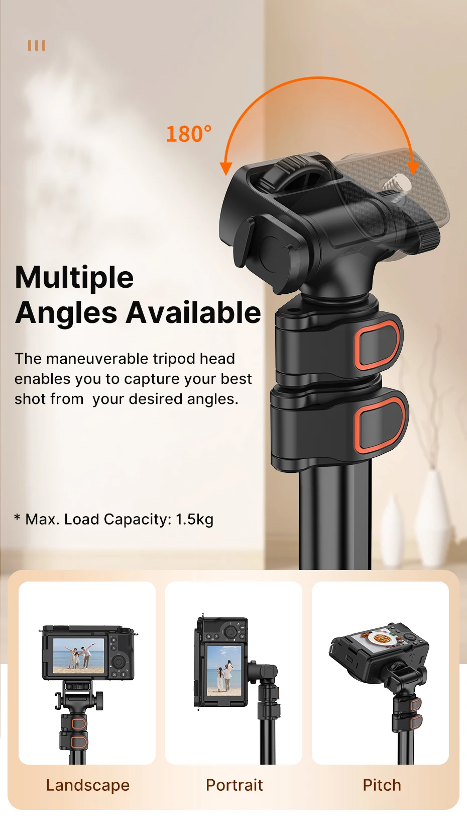 1.6m Extendable Tripod with 1/4'' Screw for DSLR Camera Smartphone Fill Light Microphone Projector Tripod Max Load 1.5KG 12 1.6m Extendable Tripod with 1/4'' Screw for DSLR Camera Smartphone Fill Light Microphone Projector Tripod Max Load 1.5KG 6
