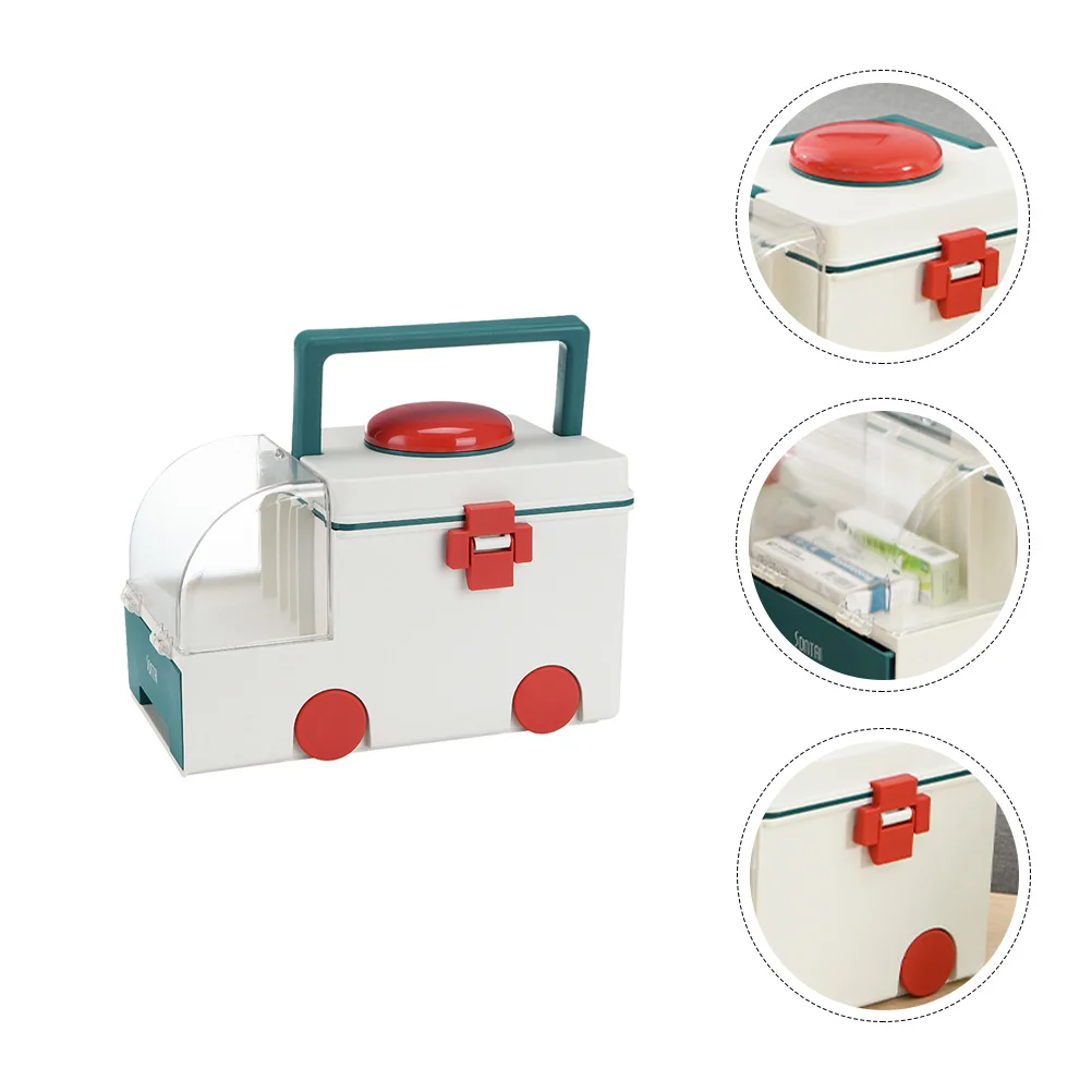 

Box Storage Aid Empty Family Storage Bins Capacity Organizer Travel Large Medicine Bin Compartments Container Lockable
