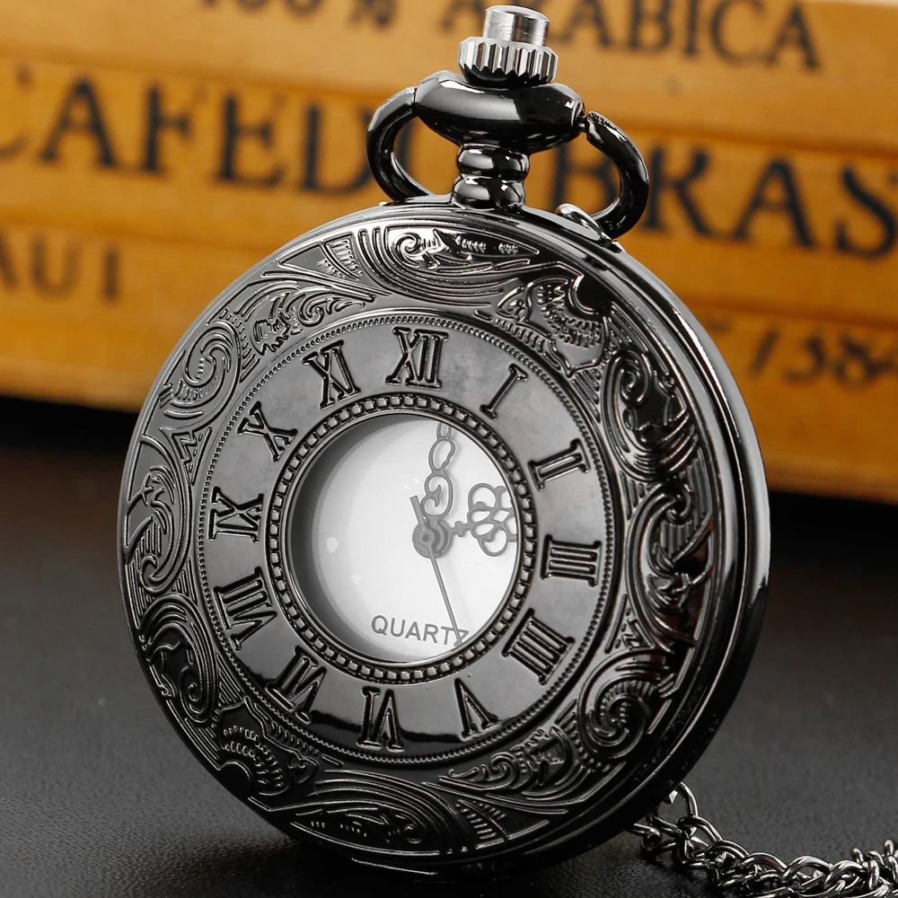 Vintage Black Roman Numeric Chain Watch Quartz Men's Necklace Pocket Watch CF1102 Dropshipping
Vintage Black Roman Numeric Chain Watch Quartz Men's Necklace Pocket Watch CF1102 Dropshipping