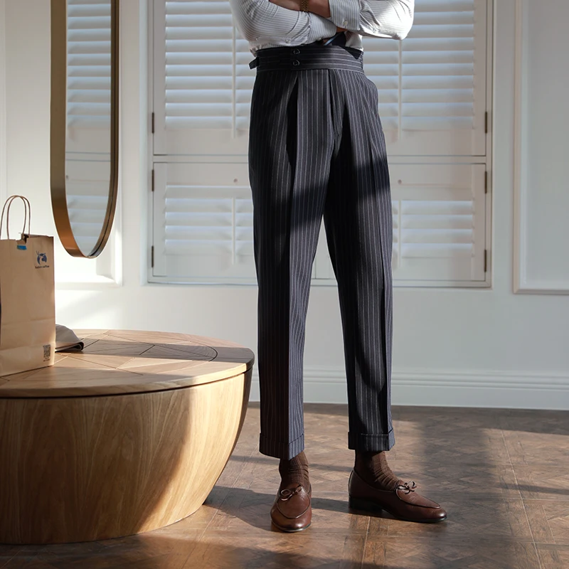 2023 Men Spring Autumn New Business Formal Wear Suit Pants Men Slim Fit Straight Trousers Male Casual Striped Office Pants W207
2023 Men Spring Autumn New Business Formal Wear Suit Pants Men Slim Fit Straight Trousers Male Casual Striped Office Pants W207