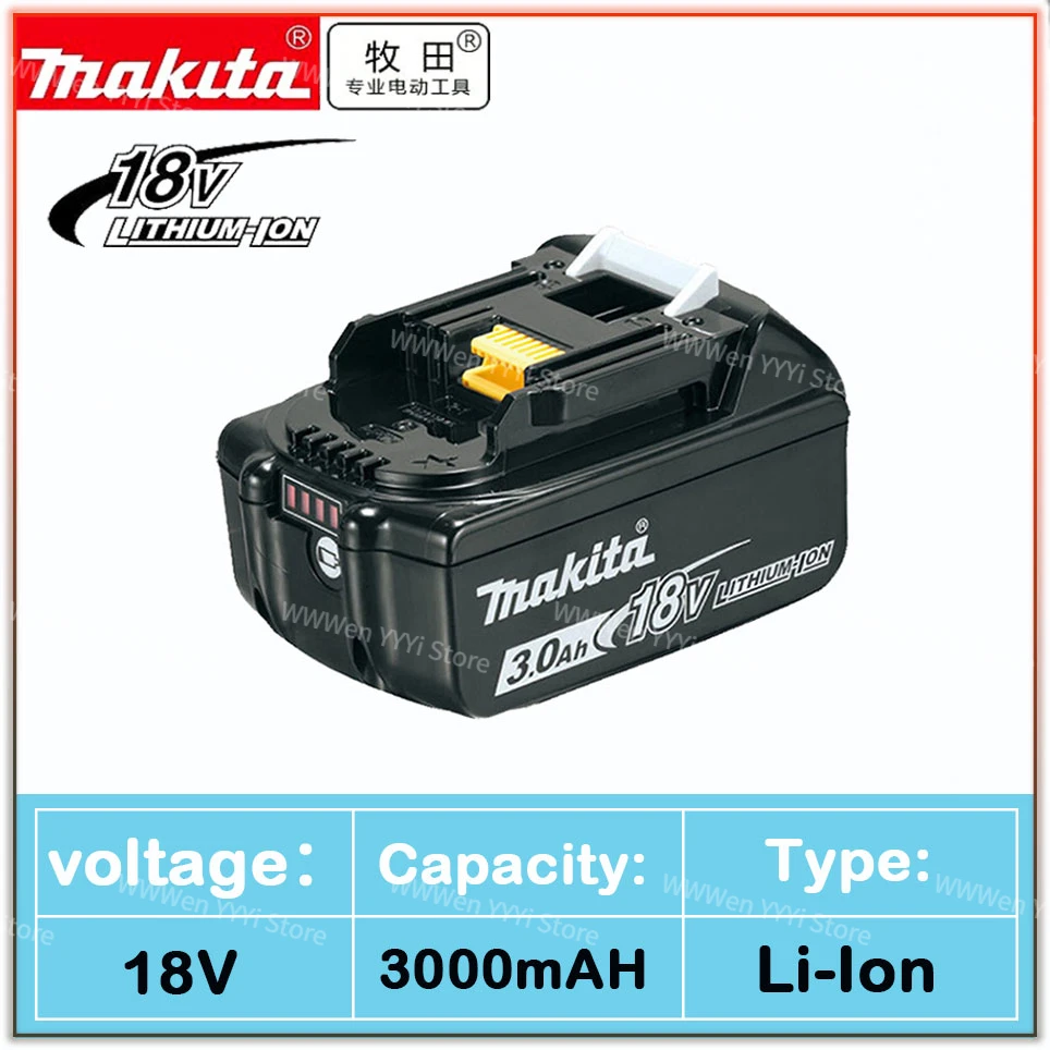 NEW Original makita 18V 3.0Ah Li-Ion Battery For Makita BL1830 BL1815 BL1860 BL1840 Replacement Power Tool Battery 3000mAh
NEW Original makita 18V 3.0Ah Li-Ion Battery For Makita BL1830 BL1815 BL1860 BL1840 Replacement Power Tool Battery 3000mAh