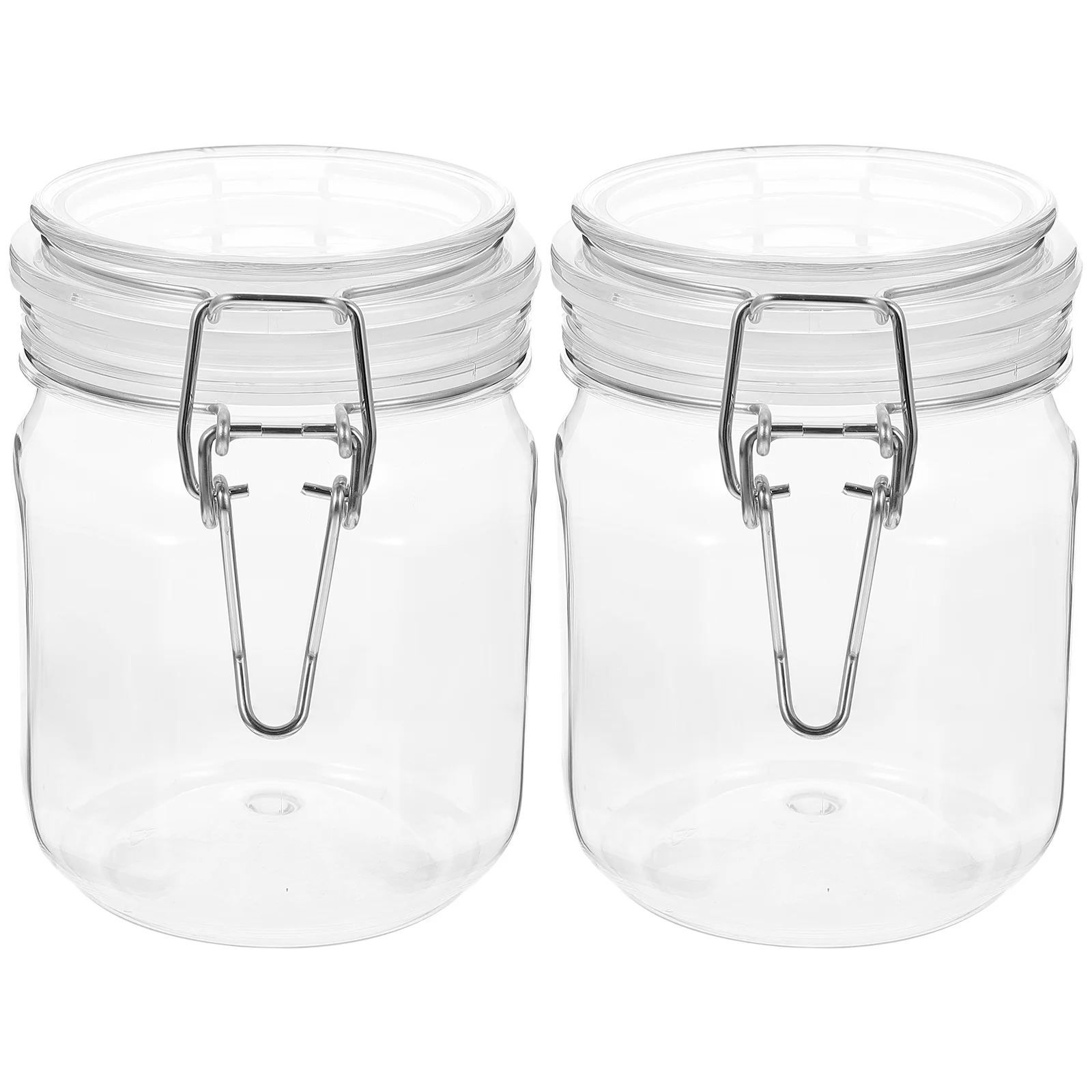 

2 Pcs Glass Jar with Lid Airtight Honey Caviar Jars Plastic Wide Mouth Sealed Small Bottles Jam