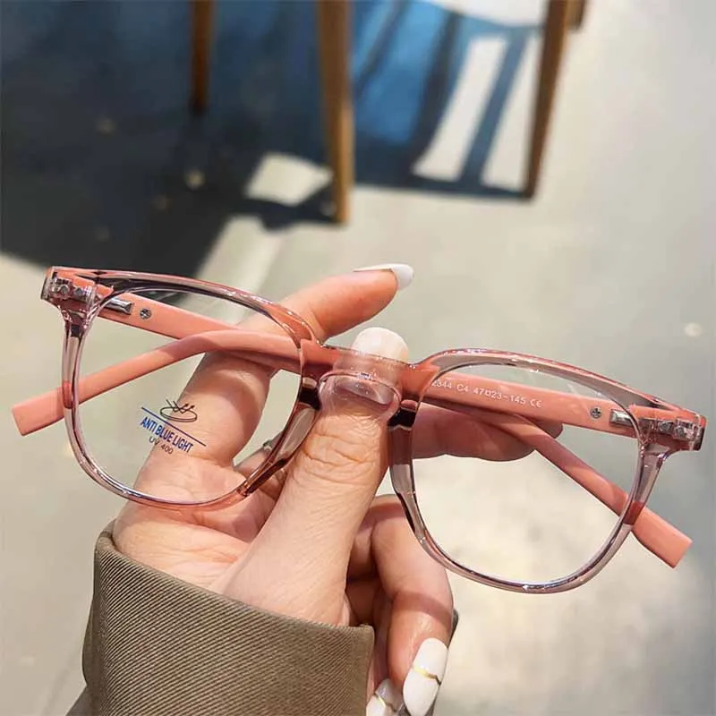 

YOOSKE TR90 Ultra Light Eyeglasses Frame Women Square Anti Blue Light Glasses Frames Clear Decorative Computer Myopia Spectacles