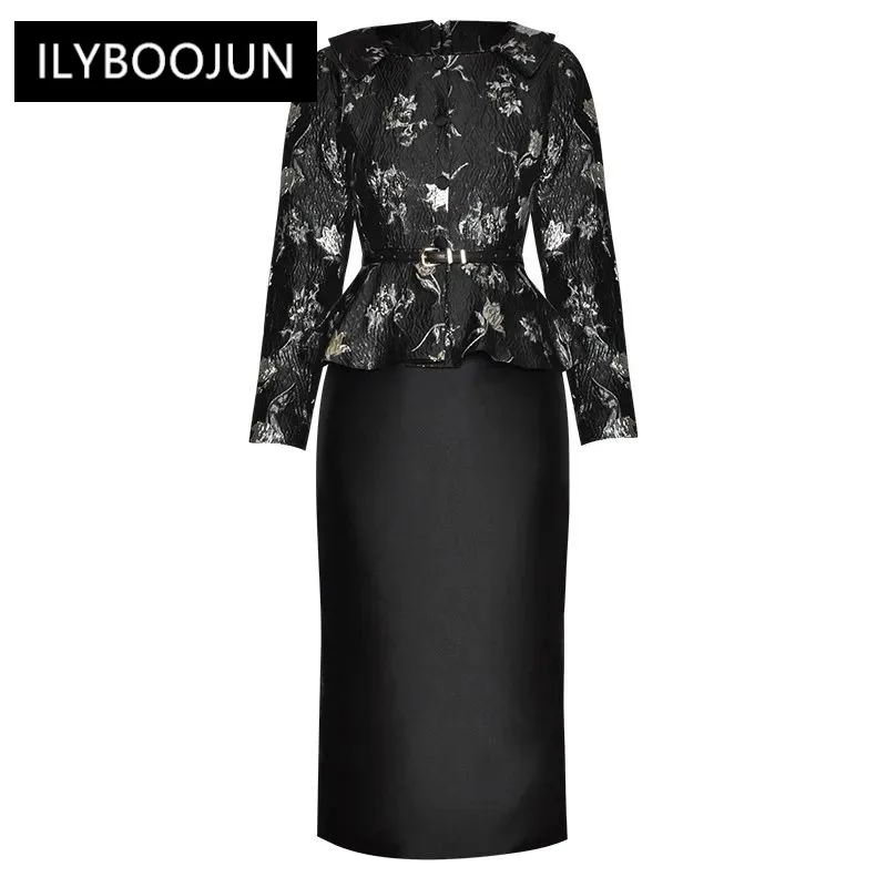 Jacquard Pencil Dress Women Square Collar Long Sleeve Ruffle Elegant Party Slit Dresses For Women 2023 Luxury Brand High Quality
Jacquard Pencil Dress Women Square Collar Long Sleeve Ruffle Elegant Party Slit Dresses For Women 2023 Luxury Brand High Quality