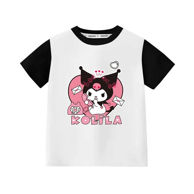Kawaii Kuromi Girls T-Shirt Sanrio Anime Summer Short Sleeve Girl Heart Cartoon Cute Children Cotton Tops Babys Clothes Kid Gift
Kawaii Kuromi Girls T-Shirt Sanrio Anime Summer Short Sleeve Girl Heart Cartoon Cute Children Cotton Tops Babys Clothes Kid Gift